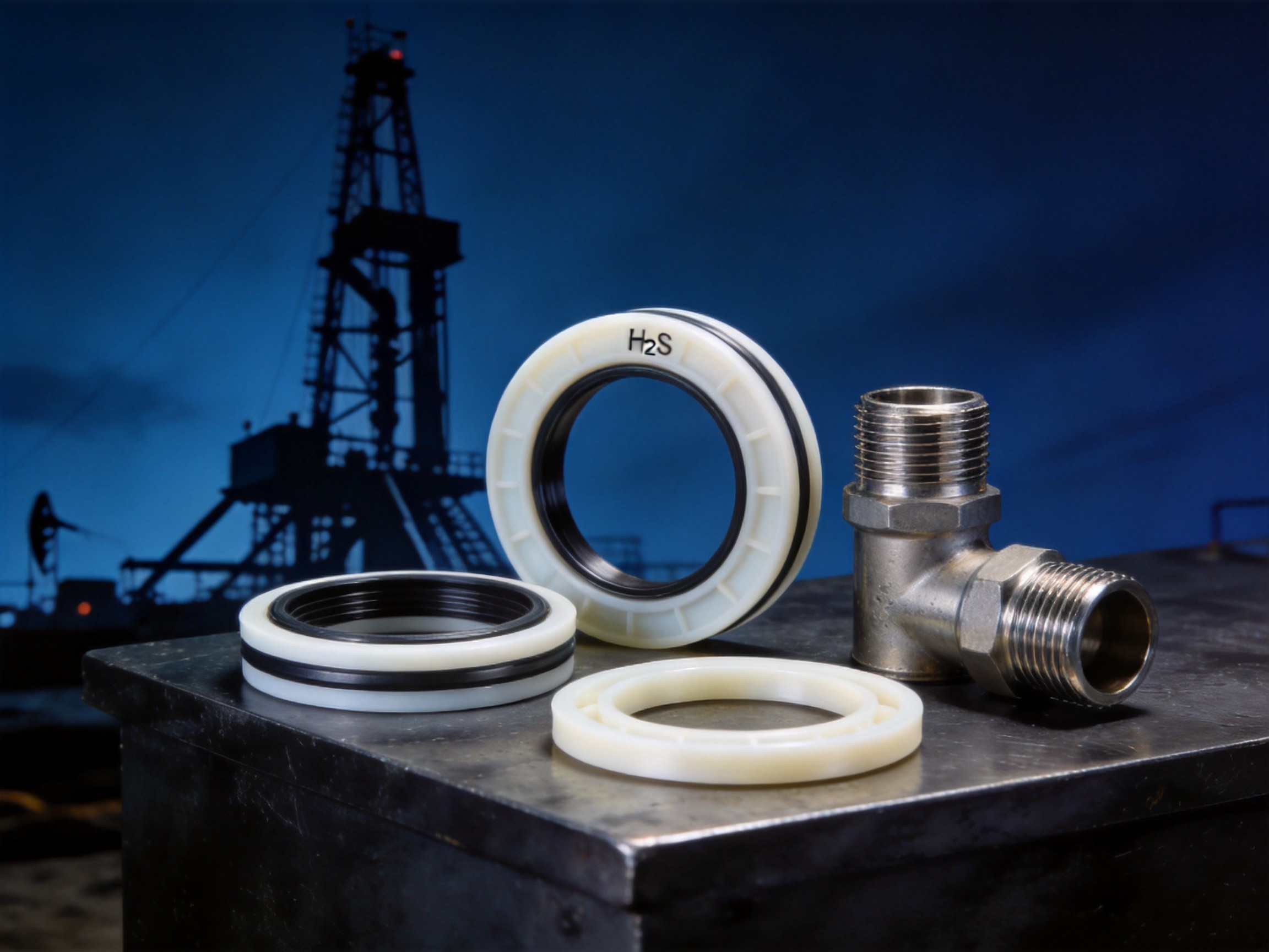 H2S-resistant PEEK components for petroleum and petrochemical